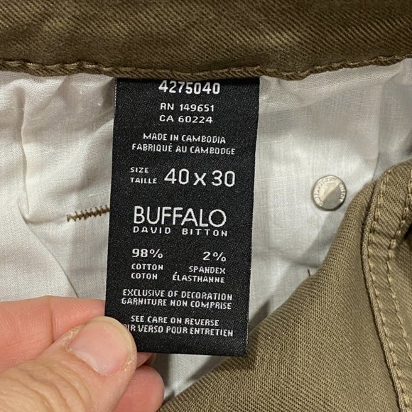 Buffalo SAM-X Brown Denim Jeans Mens Size 40 x 30 Slim Fit Straight Leg - Picture 11 of 12